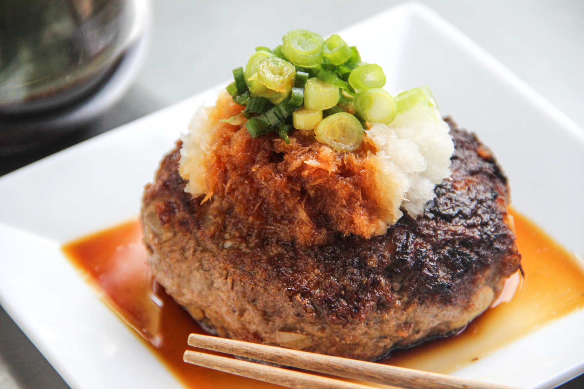 Hamburger Steak with Daikon Oroshi