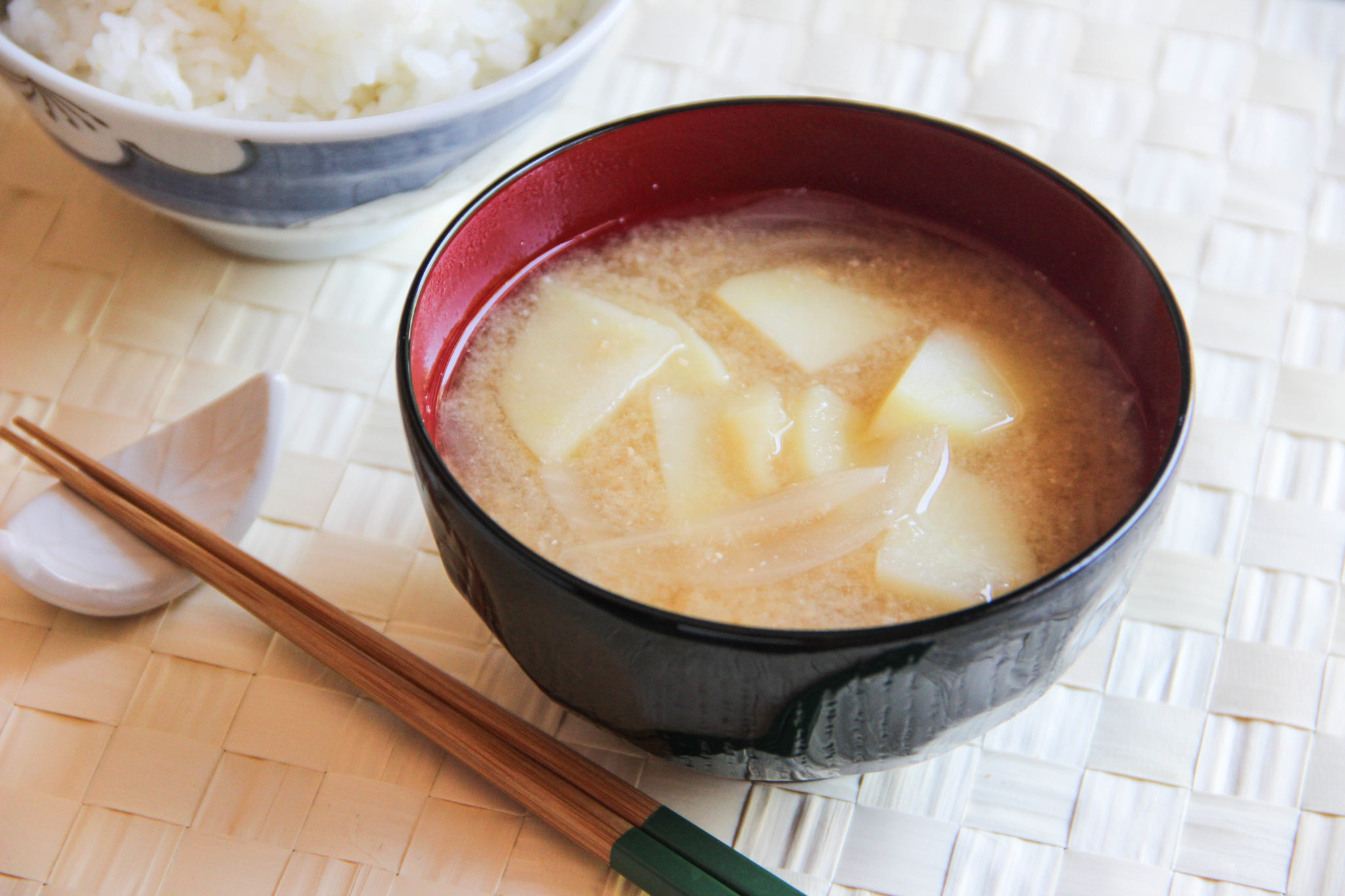 Miso Soup with Onion and Potato