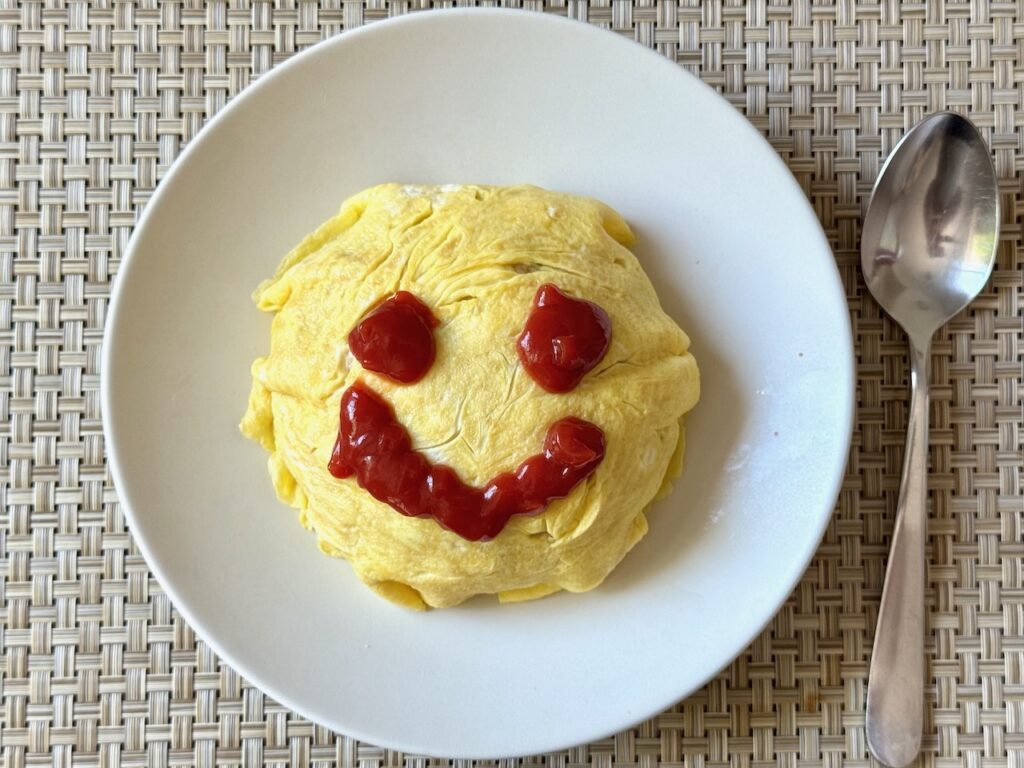 Omurice with a smiley face