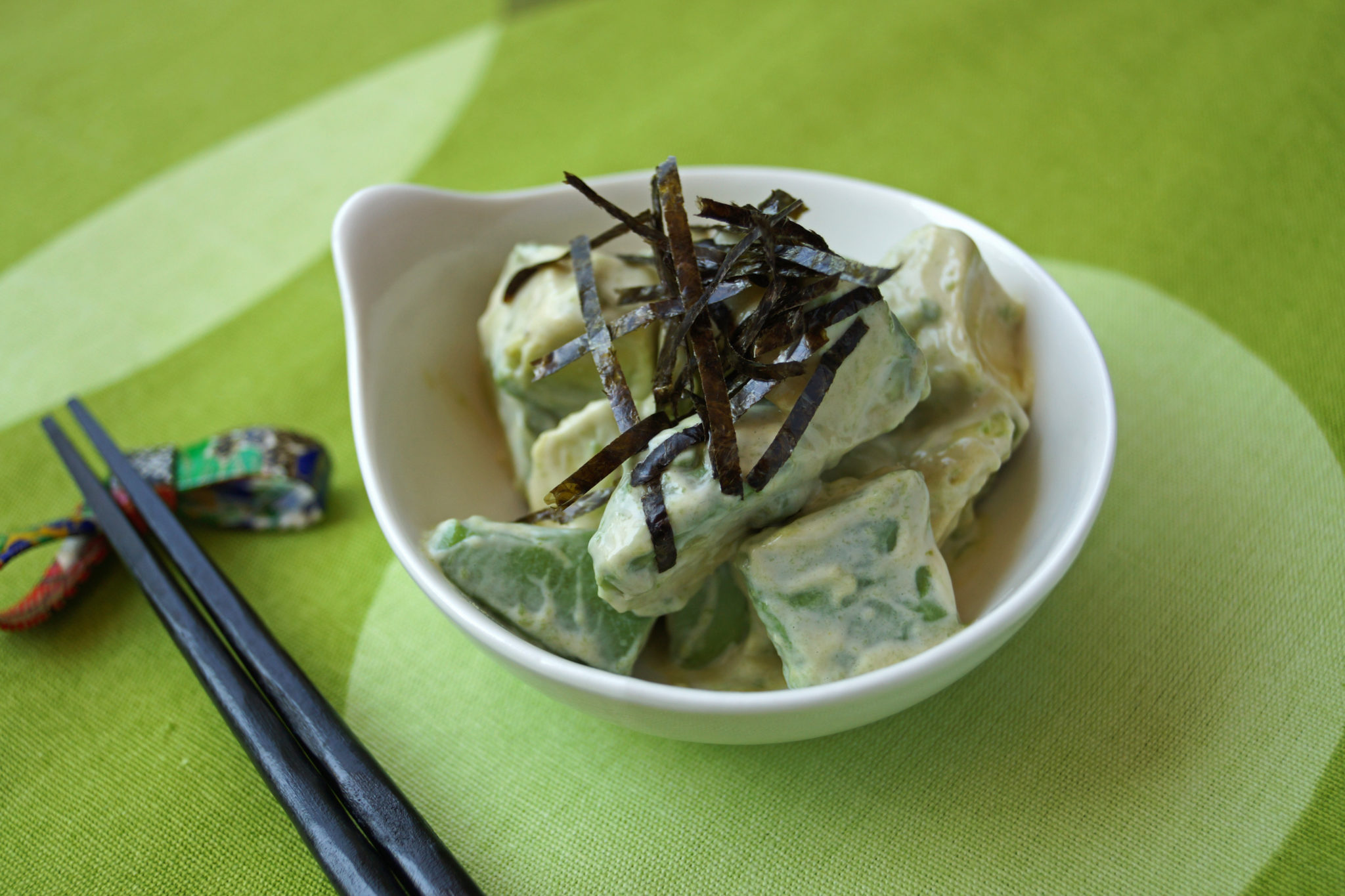 avocado salad with wasabi dressing