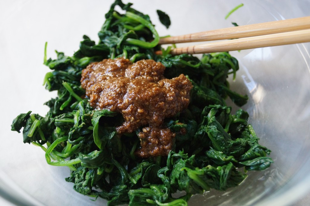 spinach with sesame sauce