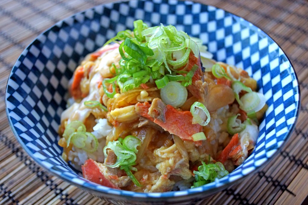 salmon and egg donburi