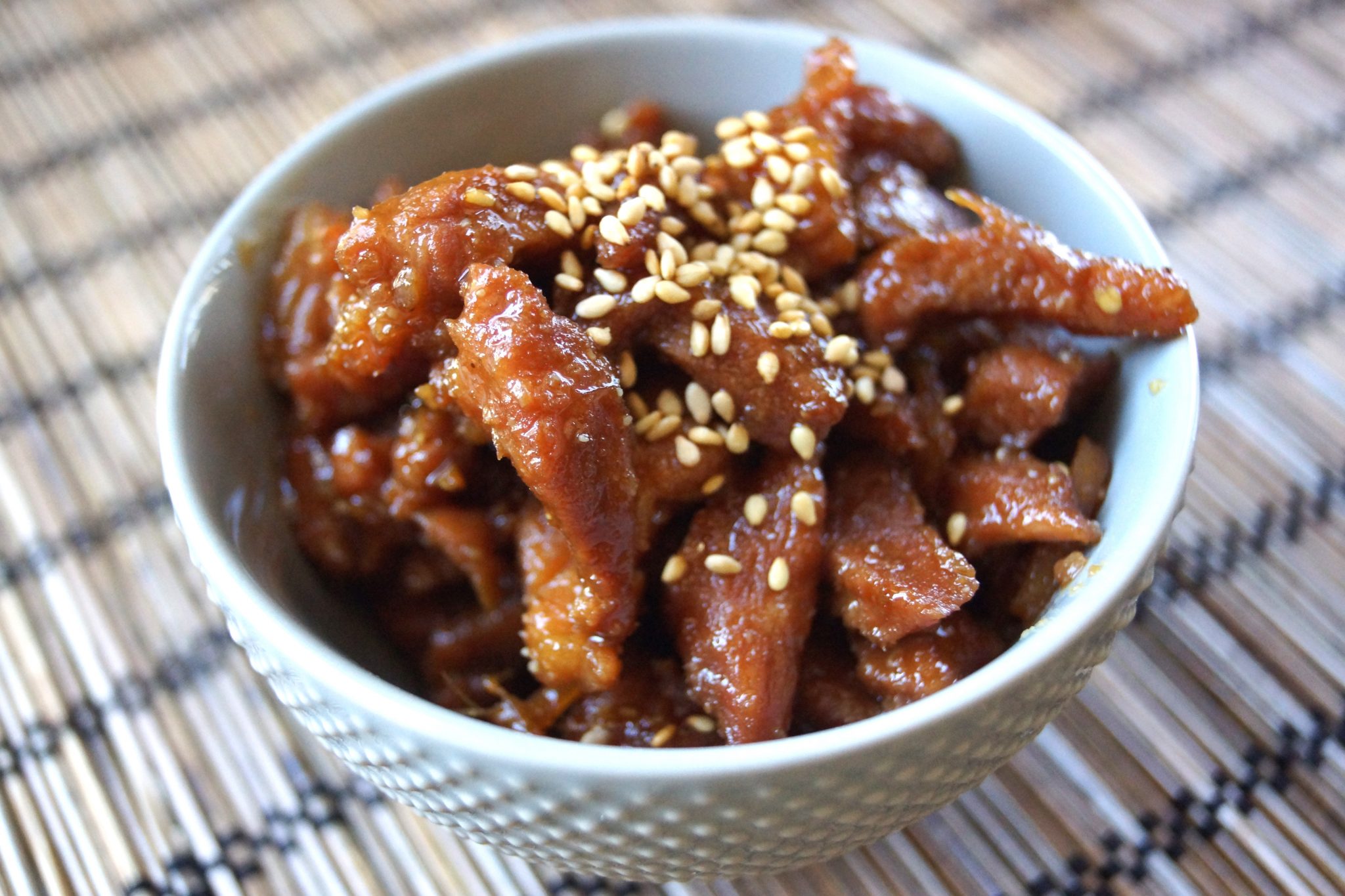 pork shigureni with sesame