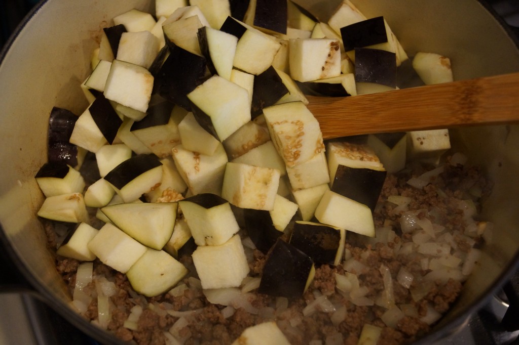 Eggplant and Ground Beef Curry