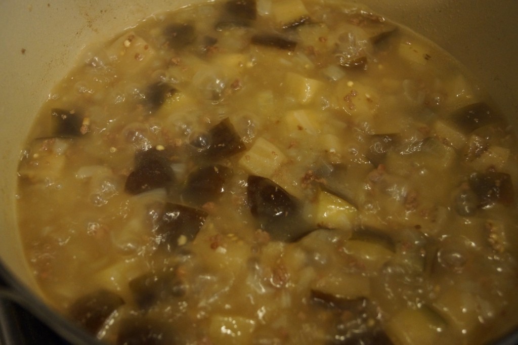 Eggplant and Ground Beef Curry