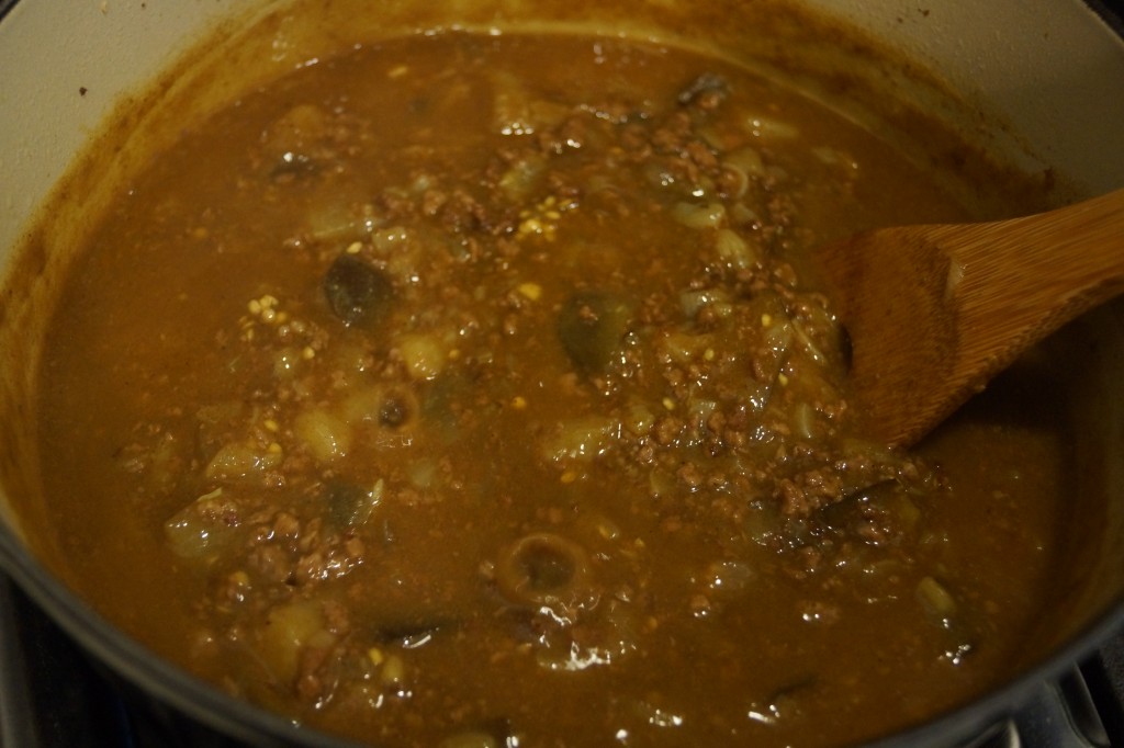 Eggplant and Ground Beef Curry