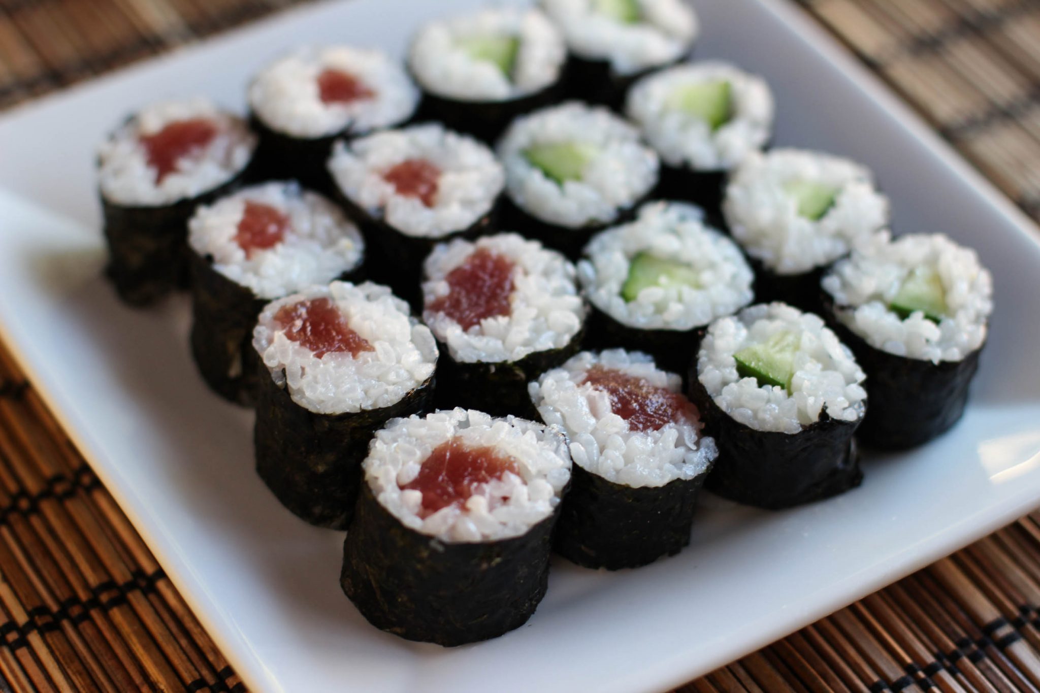 Sushi Rolls (Tuna and Cucumber Rolls) Recipe