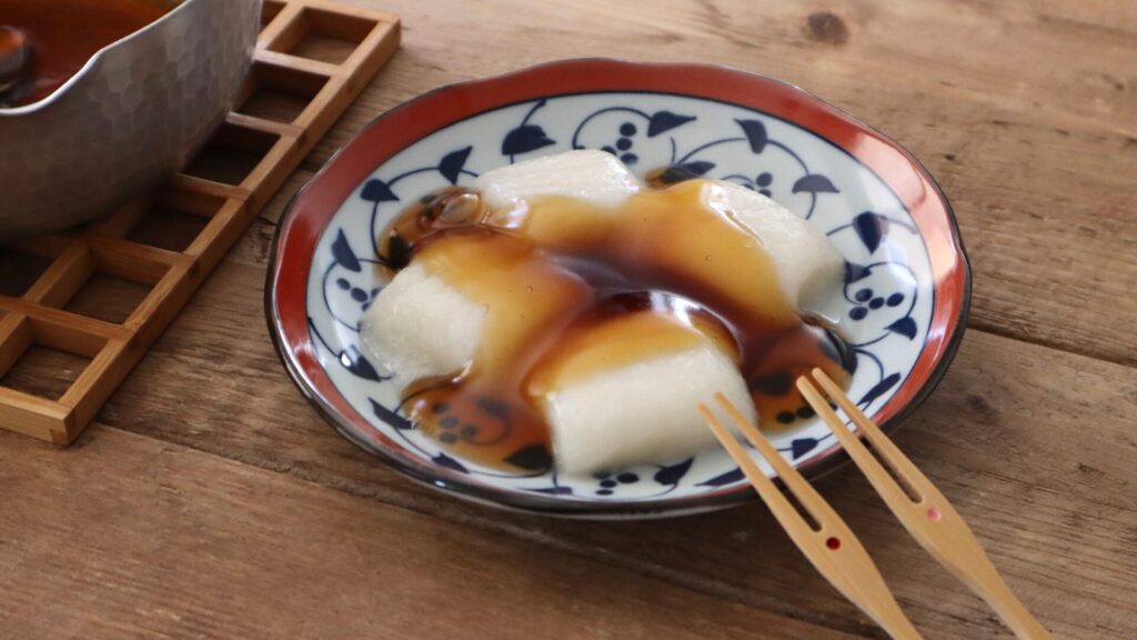 Mochi with Mitarashi Sauce