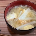 Miso soup with daikon and fried tofu