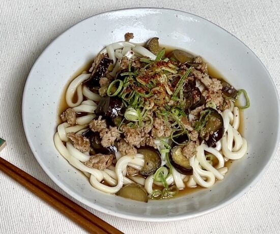 eggplant and chicken udon