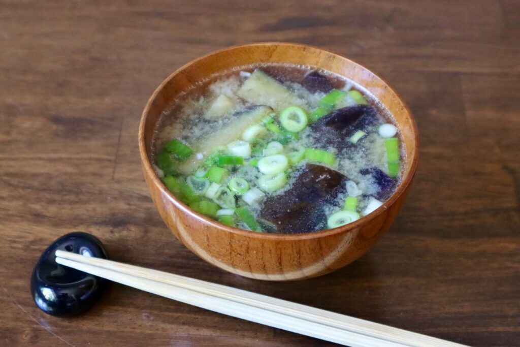 Miso Soup with Fried Eggplant