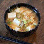 Miso Soup with Kimchi and Tofu