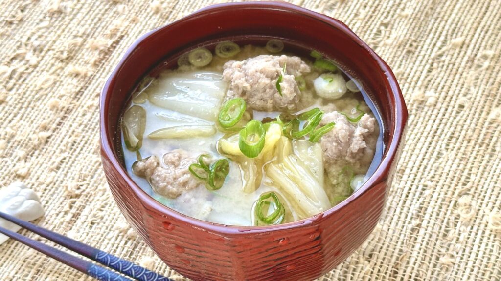 Miso Soup with Pork Meatballs