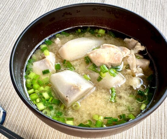 Miso Soup with Taro and Chicken