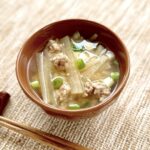 Miso Soup with Ground Chicken and Daikon