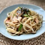 Salmon and Shimeji Spaghetti